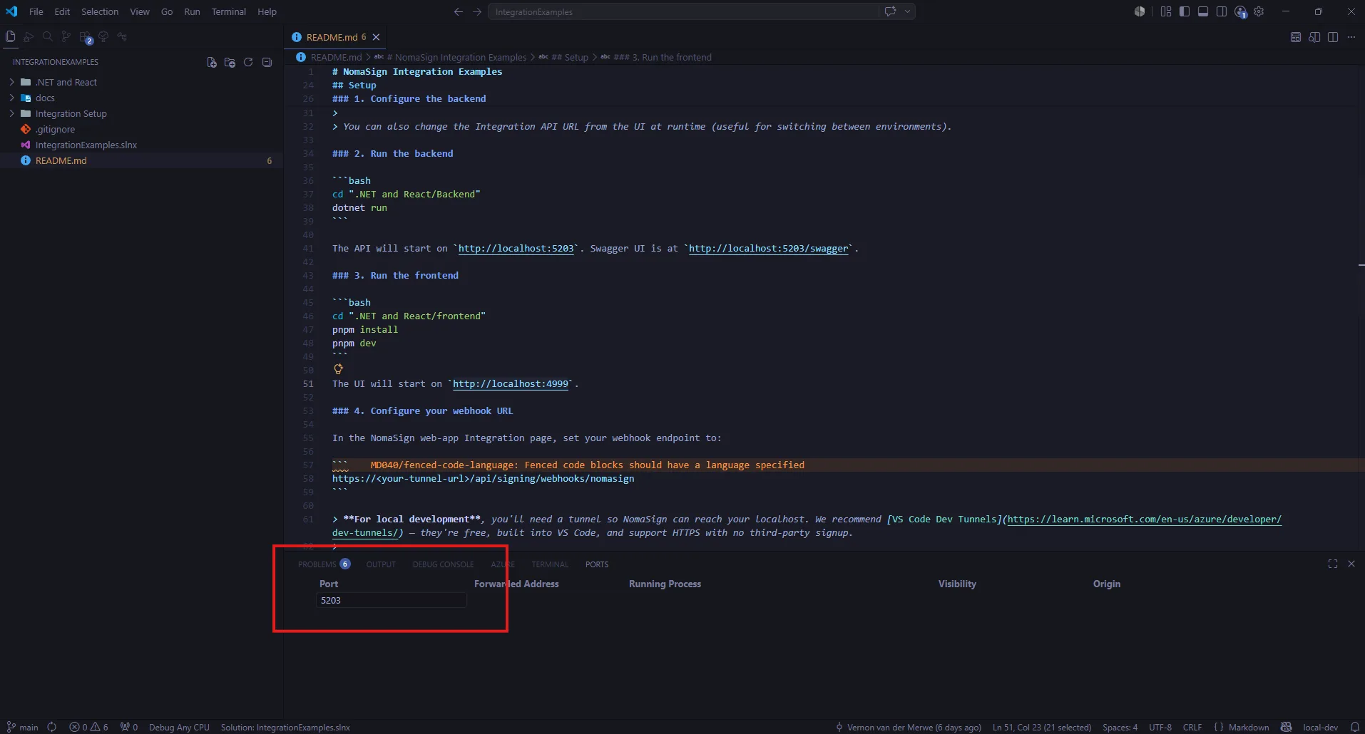Webhook setup step two