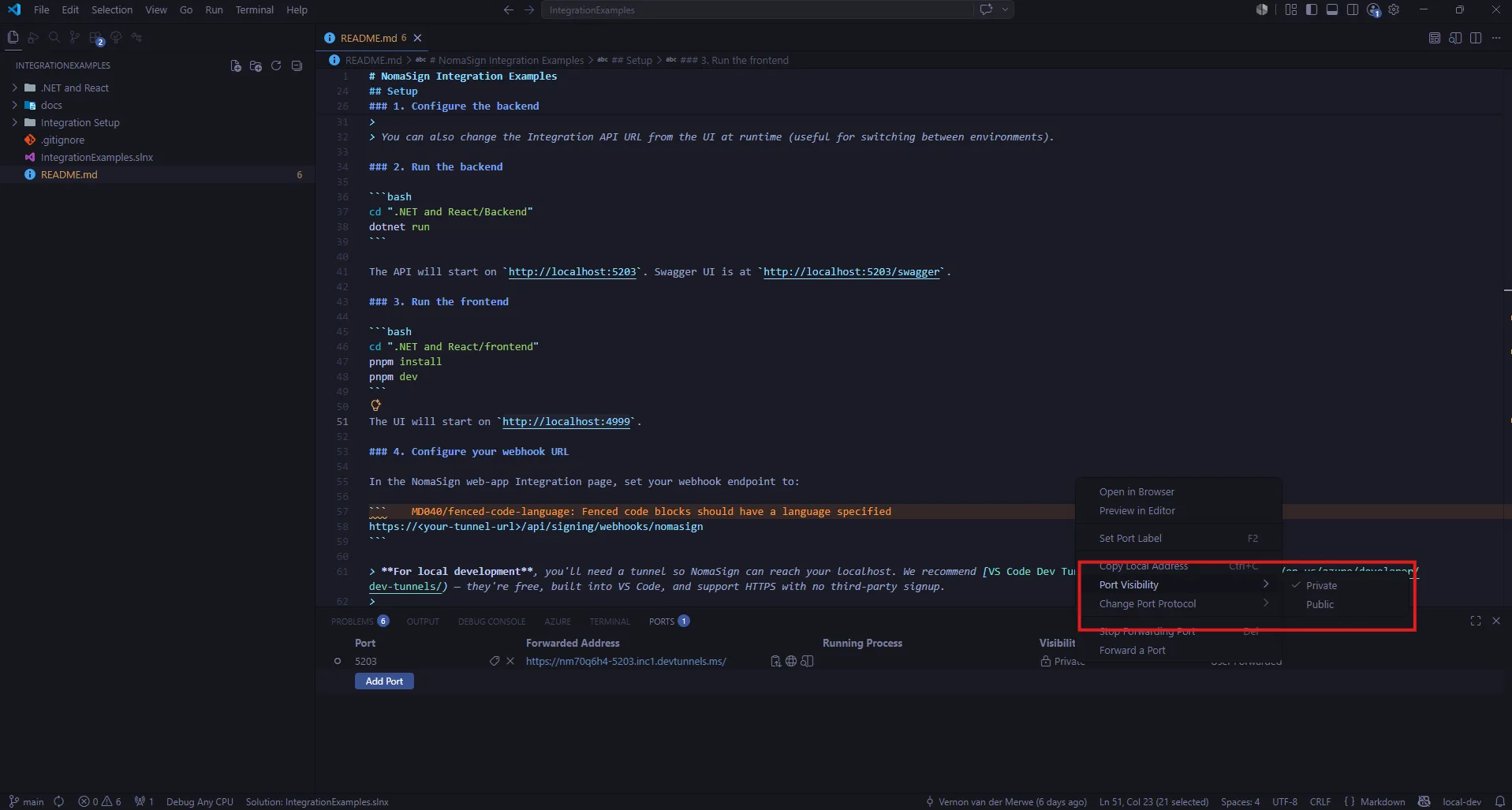 Webhook setup step three