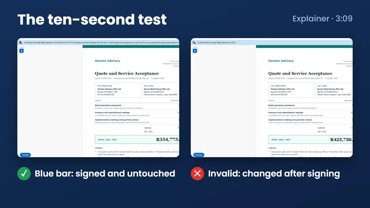 The ten-second test: how to verify a signed PDF